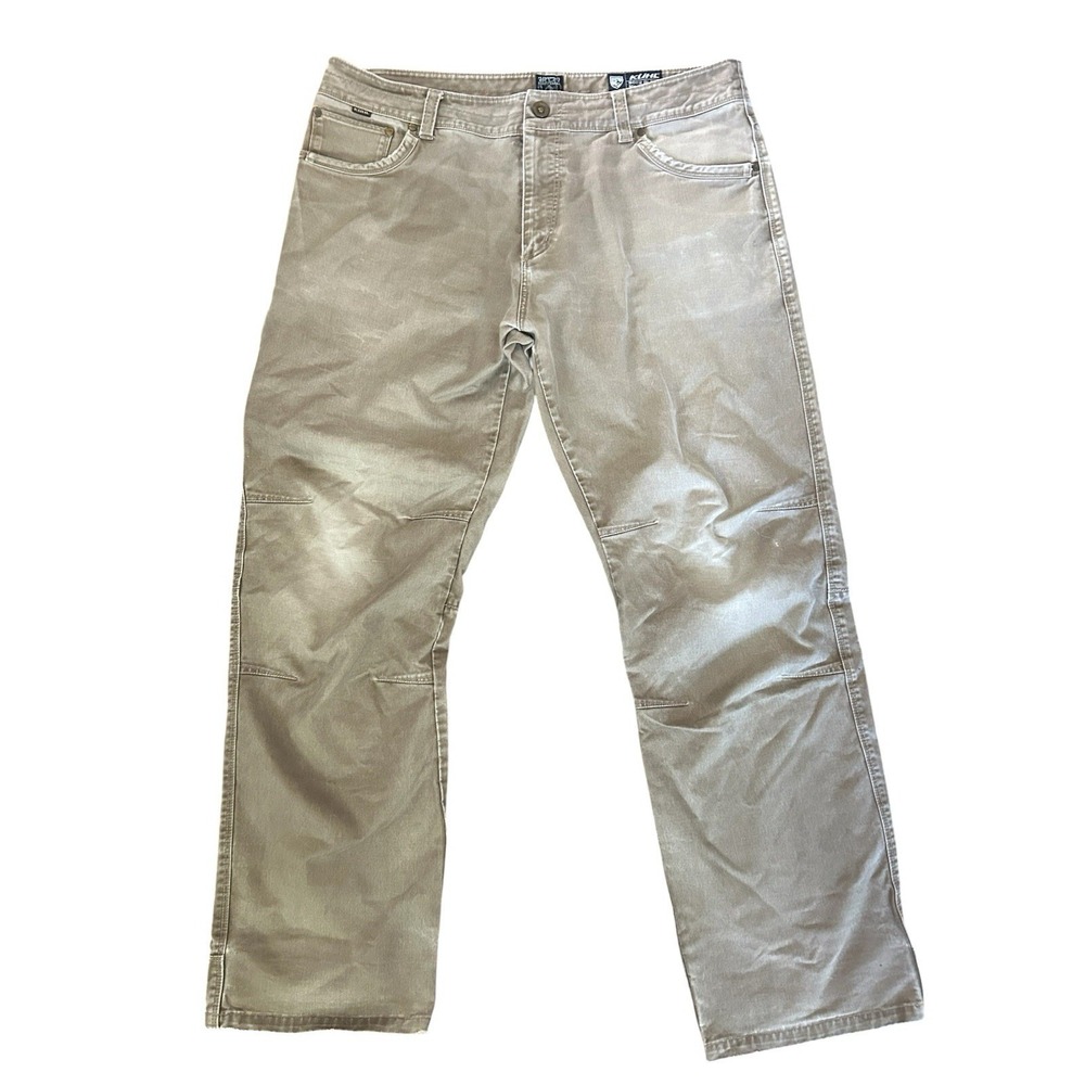 KUHL Rydr Pants Mens 38x32 Tan Khaki Canvas Work Hiking Outdoor Vintage Dye